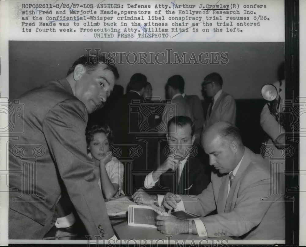 1957 Press Photo Confidential -Whisper  Criminal Libel Conspiracy Trial - Historic Images