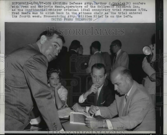 1957 Press Photo Confidential -Whisper  Criminal Libel Conspiracy Trial - Historic Images
