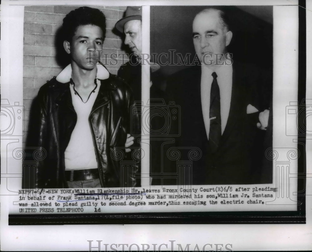 1955 Press Photo William Blankenship, Sr. at Bronx County Court, Frank Santana