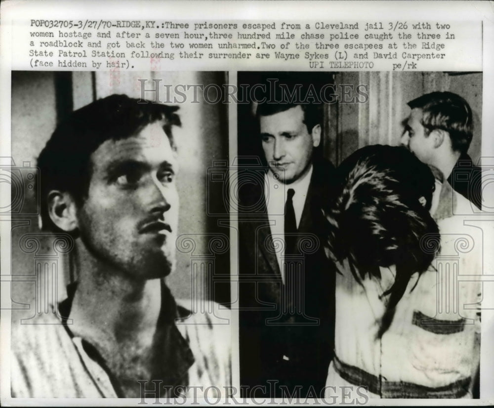 1970 Press Photo Wayne Sykes, David Carpenter (Escaped from Cleveland Jail)