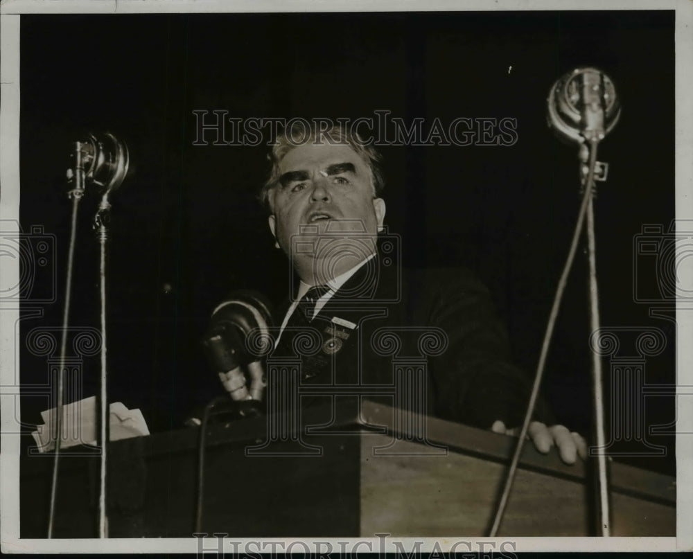 1937 Press Photo John L. Lewis Addresses American Federation of Labor