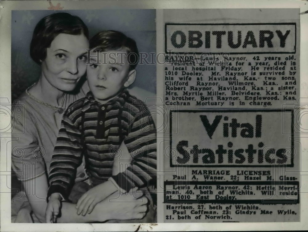 1941 Press Photo Lewis Raynor Family Finds Marriage Fake at Husband's Death
