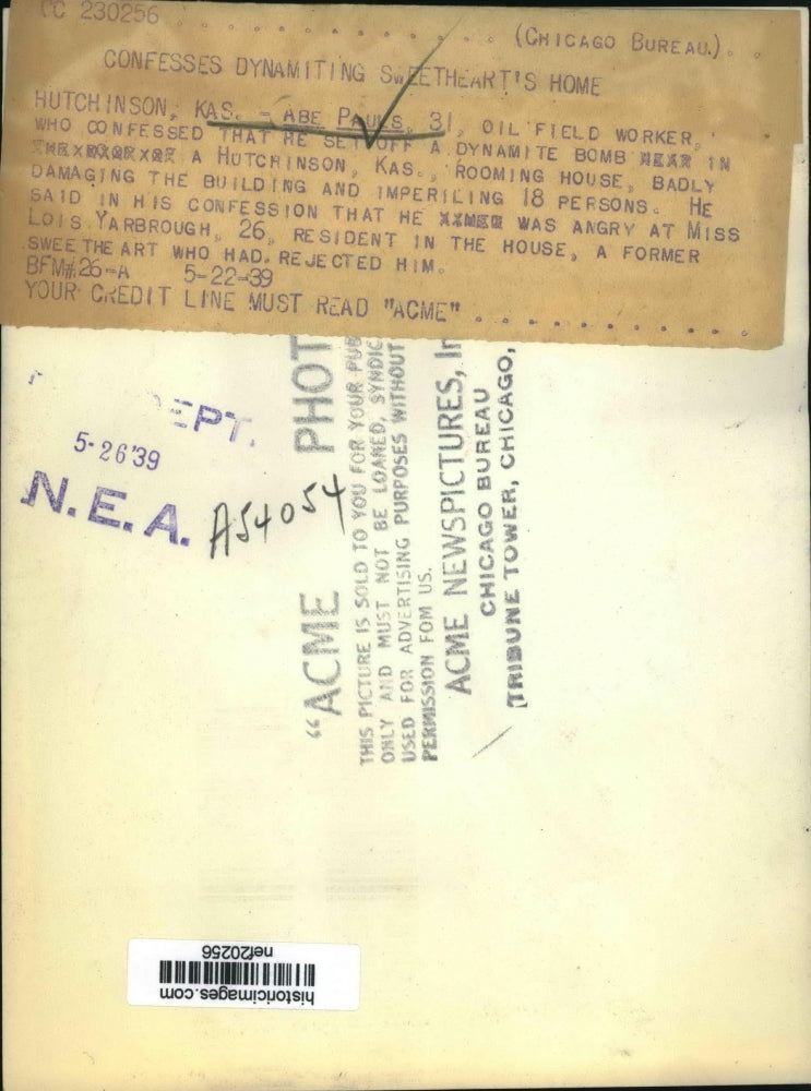 1939 Press Photo Abe Pauls of Hutchinson, Kansas - nef20256