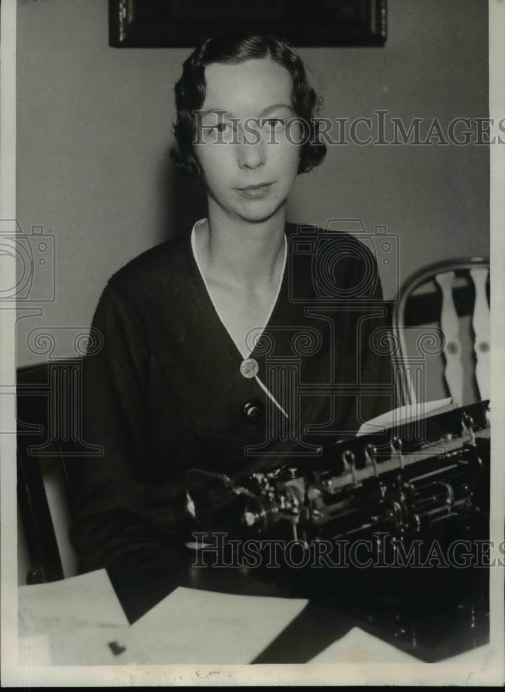 1932 Press Photo Grace Newton Works at National Republican Headquarters