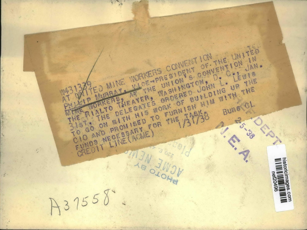 1938 Press Photo Philip Murray at United Mine Workers Convention - nef20496