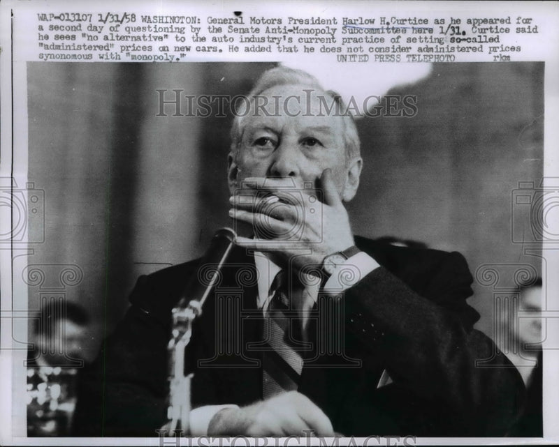 Load image into Gallery viewer, 1958 Press Photo General Motors Pres Harlow Curtice At Second Day of Questioning
