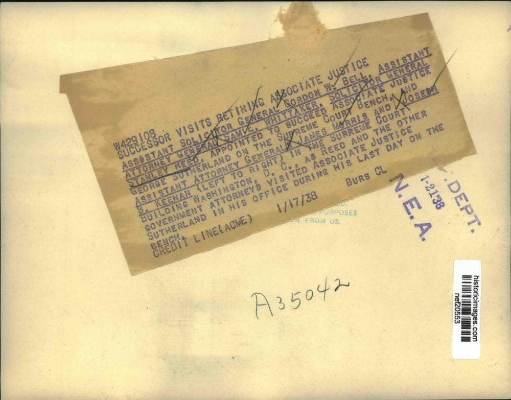 1938 Press Photo Successor Visits Retiring Associate Justice - nef20553