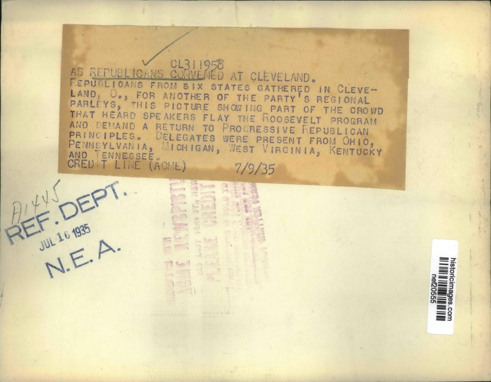 1935 Press Photo Republicans From Six State Gather In Cleveland Ohio For Parleys