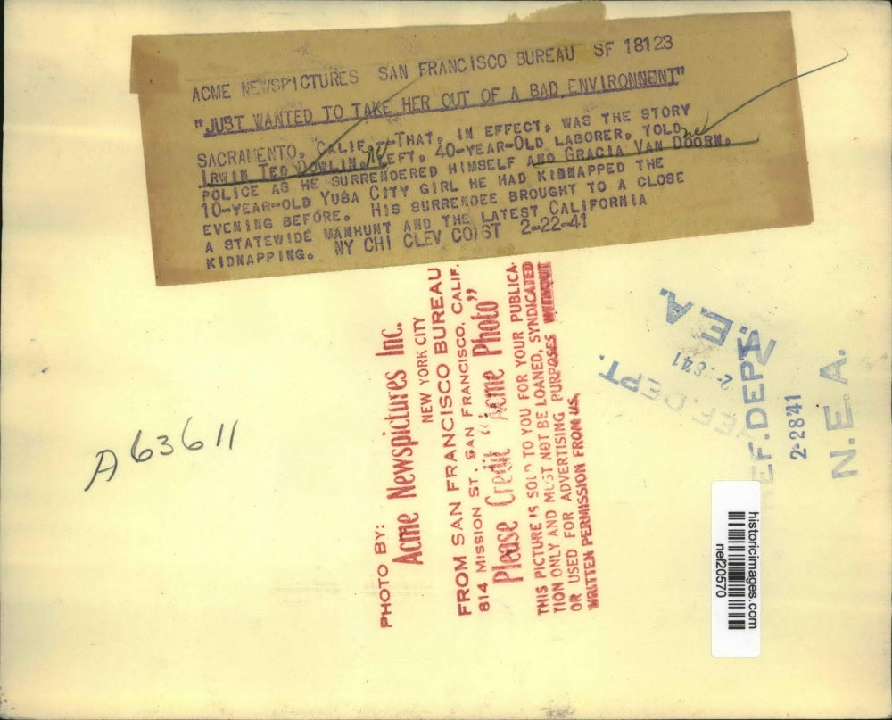 1941 Press Photo Irwin Ted Dowlin After Surrender, California - nef20570