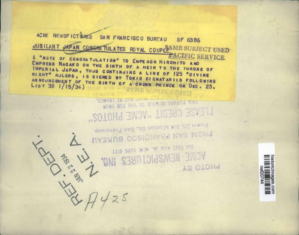 1934 Press Photo Japan Leaders Signing Hirohito Congratulatory Note, Tokyo