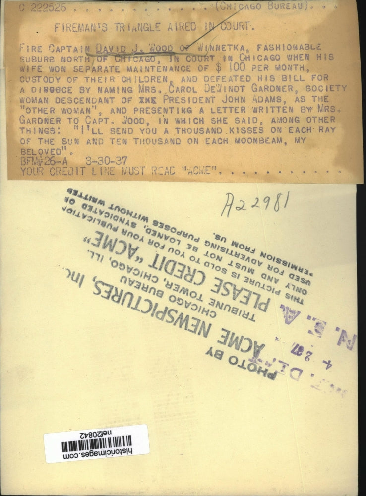 1937 Press Photo David J. Wood in Chicago Court - nef20842