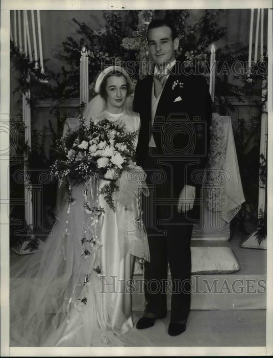 1935 Press Photo Mary Margaret Fairbanks Wed Henry Chappelet In Beverly Hills
