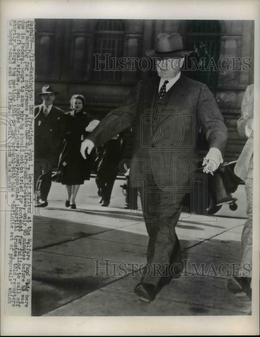 1948 Press UMW Pres John Lewis Arrives At Welfare Fund Building For Conference