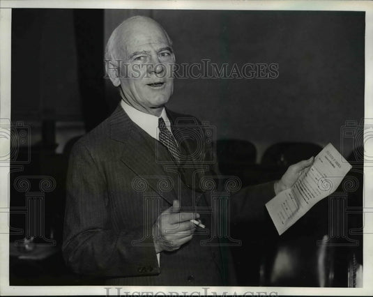 1935 Press Photo Francis M. Curlee testifies before Senate NRA Probe - nef21153