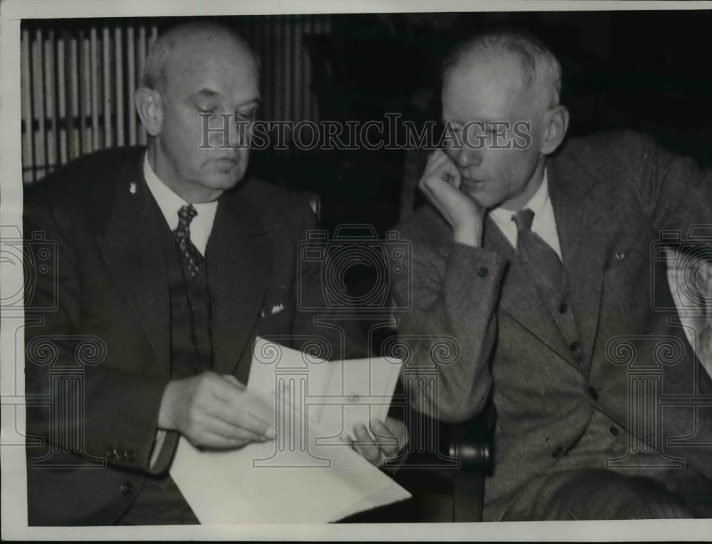 1934 Press Photo Machir J. Dorsey, Harry Olson in Criminal Court in Chicago