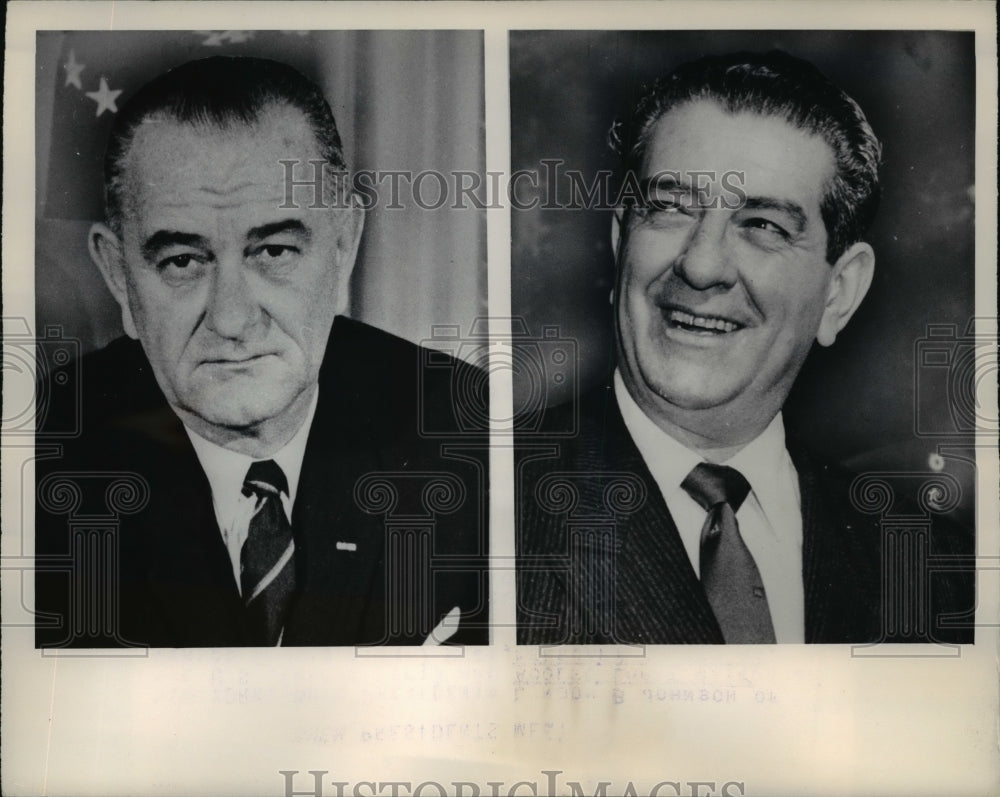 1964 Press Photo Pres.Lyndon B.Johnson and Pres.Adolfo Lopez Mateos of Mexico