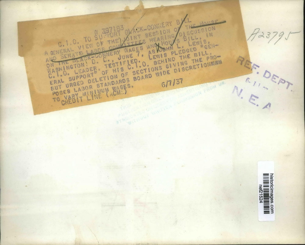 1937 Press Photo House and Senate Labor Committee Black-Connery Bill Meeting