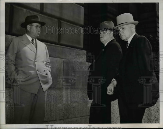 1946 Press Photo John L. Lewis of United Mine Workers Labor Department Meeting