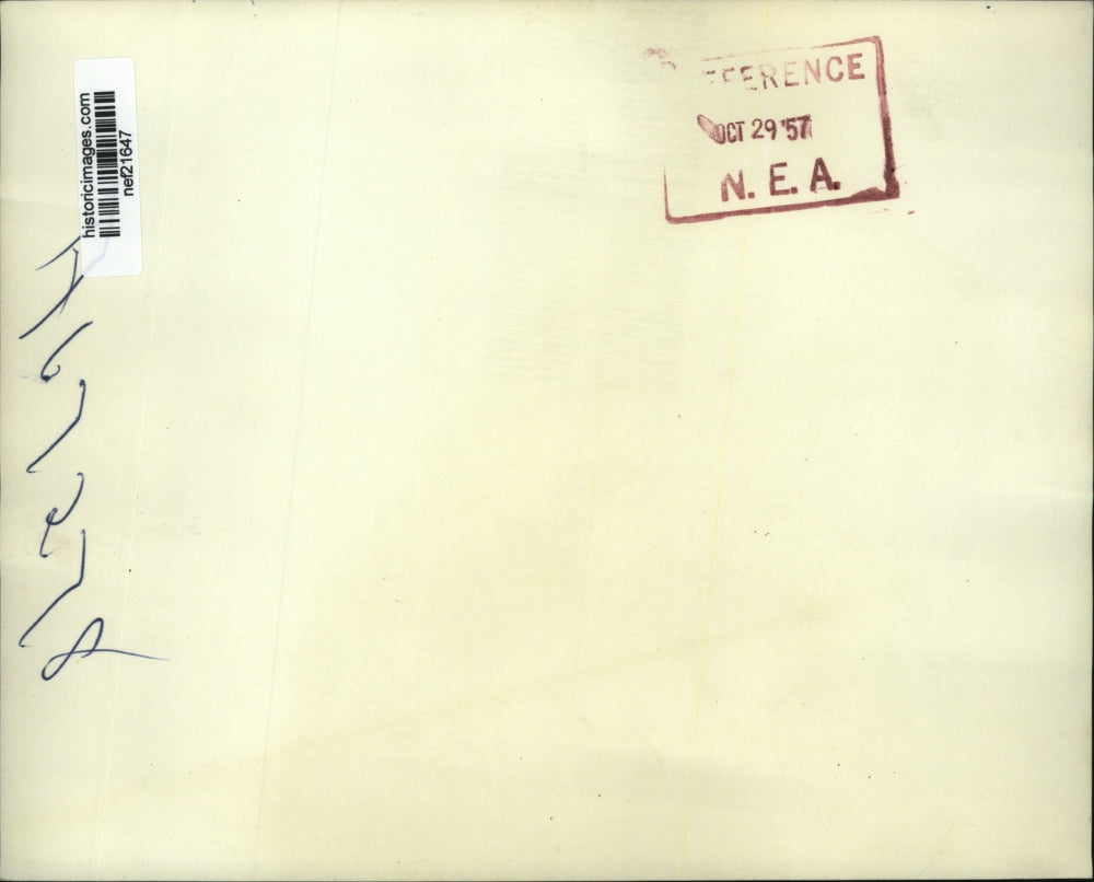 1957 Press Photo Pres. Dwight Eisenhower greets British Minister Harold Mcmillan