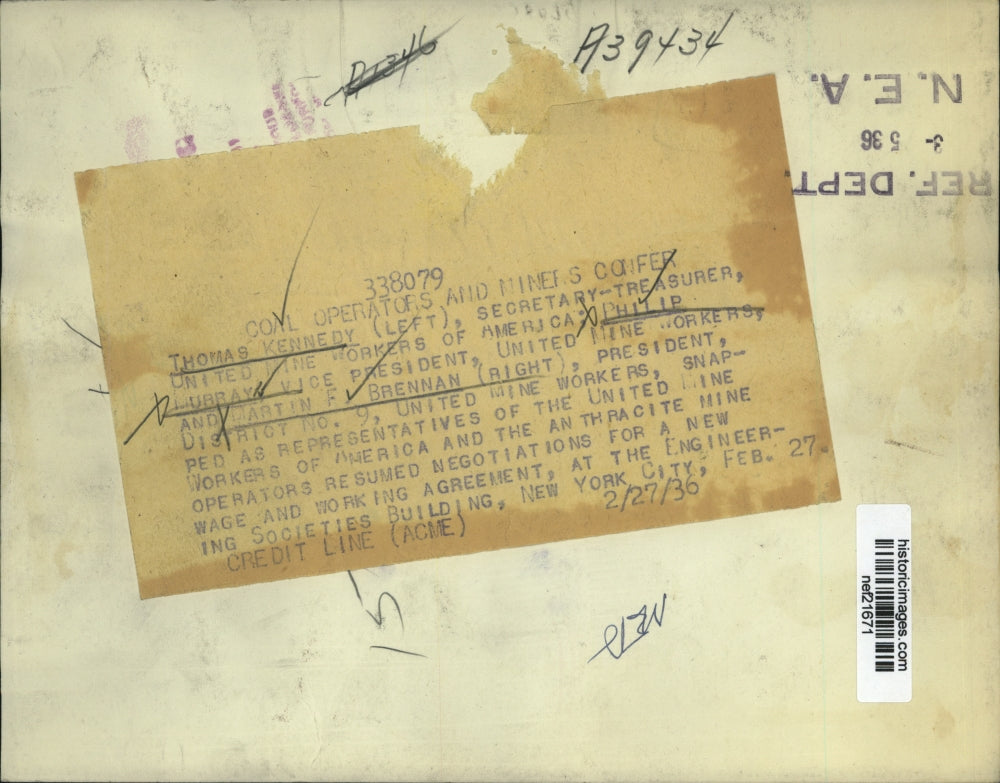 1936 Press Photo Coal Operators and Miners Confer - nef21671