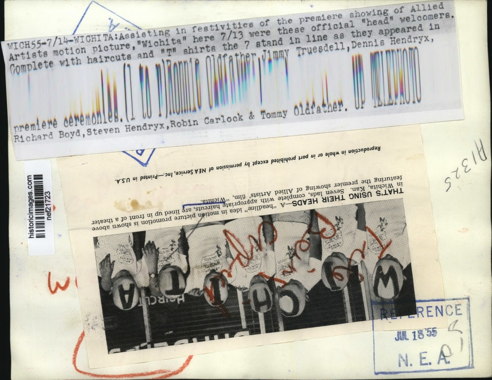 1955 Press Official Head Welcomers Assist in Premiere Showing of Allied Artists