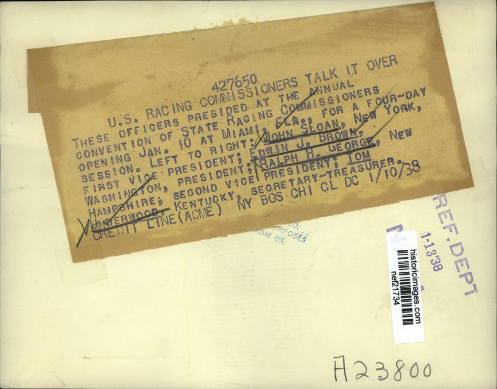 1938 Press Officers Presided at Annual Convention of State Racing Commissioners