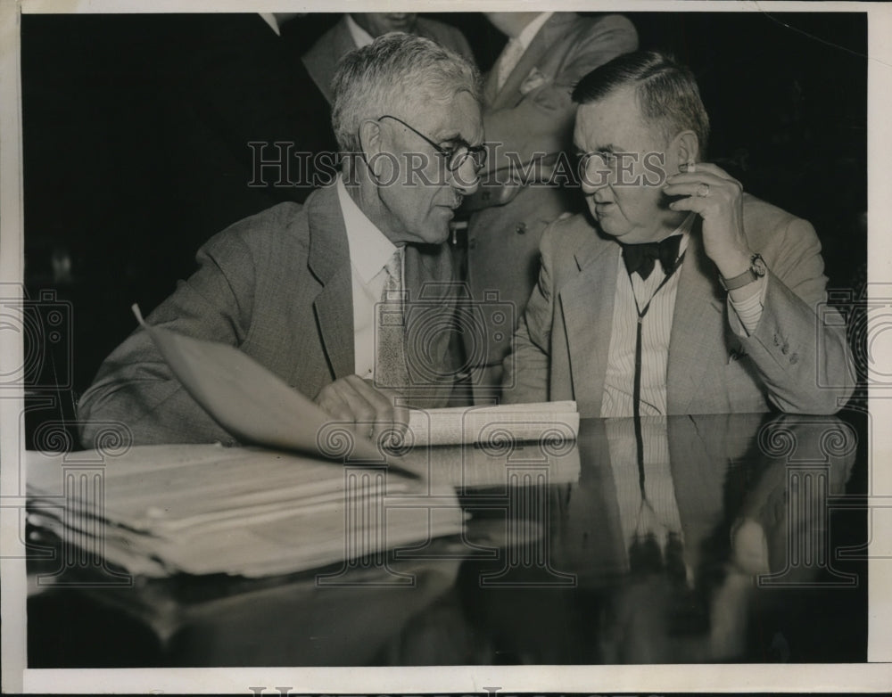 1936 Press Photo Dr. Francis E. Townsend, Thomas G. Hardwick at Pension Hearing