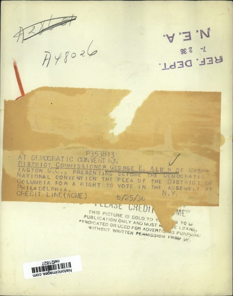 1936 Press Photo George E. Allen Speaking at Democratic National Convention