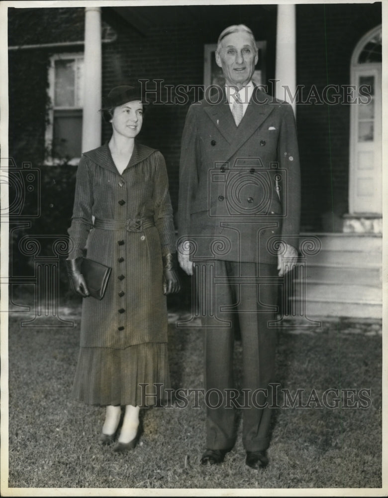 1935 Press Photo William Gibbs MacAdoo & Wife Doris After Wedding - nef21940
