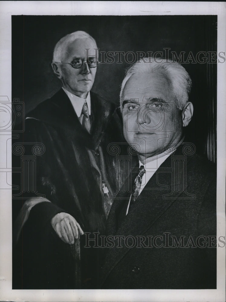 1945 Press Photo Dr. Wilson Compton, Father Elias - nef21985