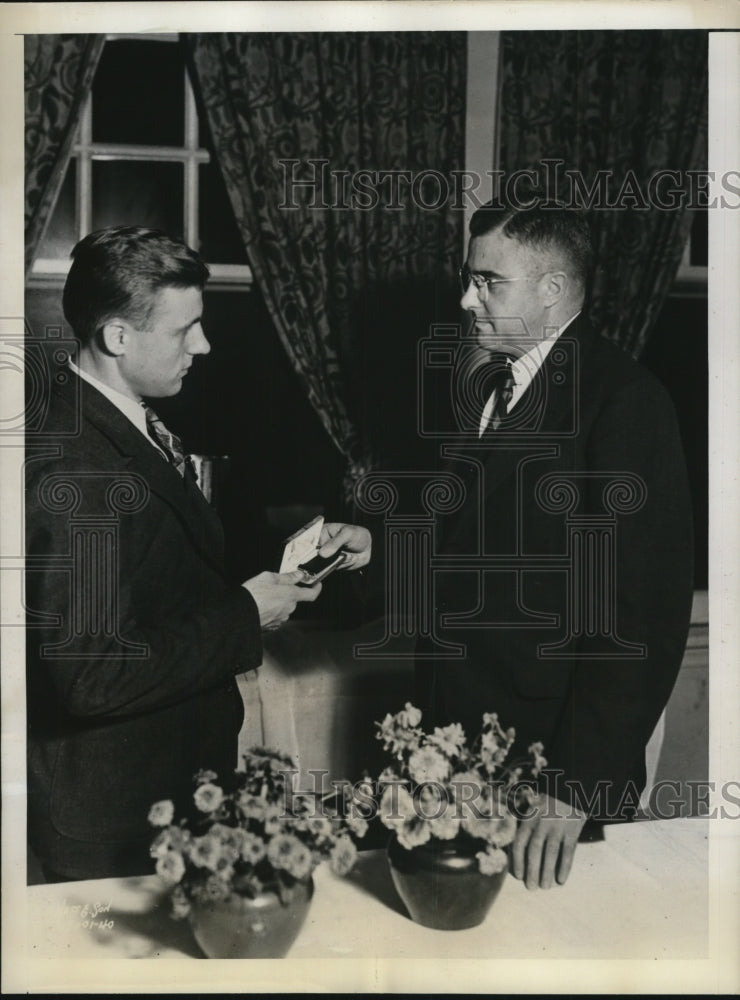 Load image into Gallery viewer, 1936 Press Photo Joseph Adams Winning Dairy Products Judging Contest, New Jersey

