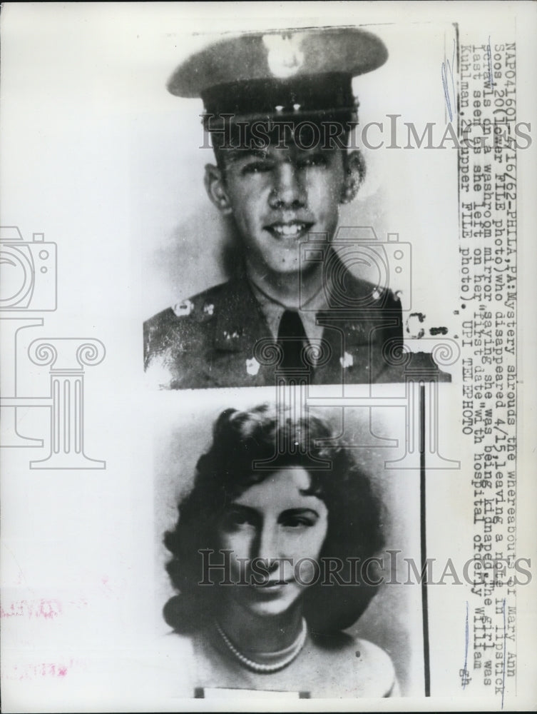 1962 Press Photo Mystery Shrouds The Whereabouts of Mary Ann Soos - nef22183
