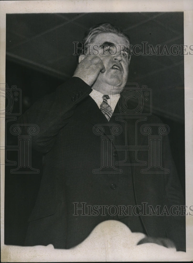 1937 Press Photo John L. Lewis of United Mine Workers Speaks at New York Forum