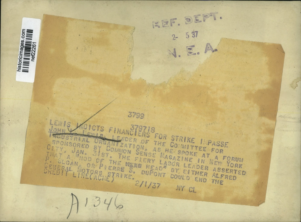 1937 Press Photo John L. Lewis of United Mine Workers Speaks at New York Forum