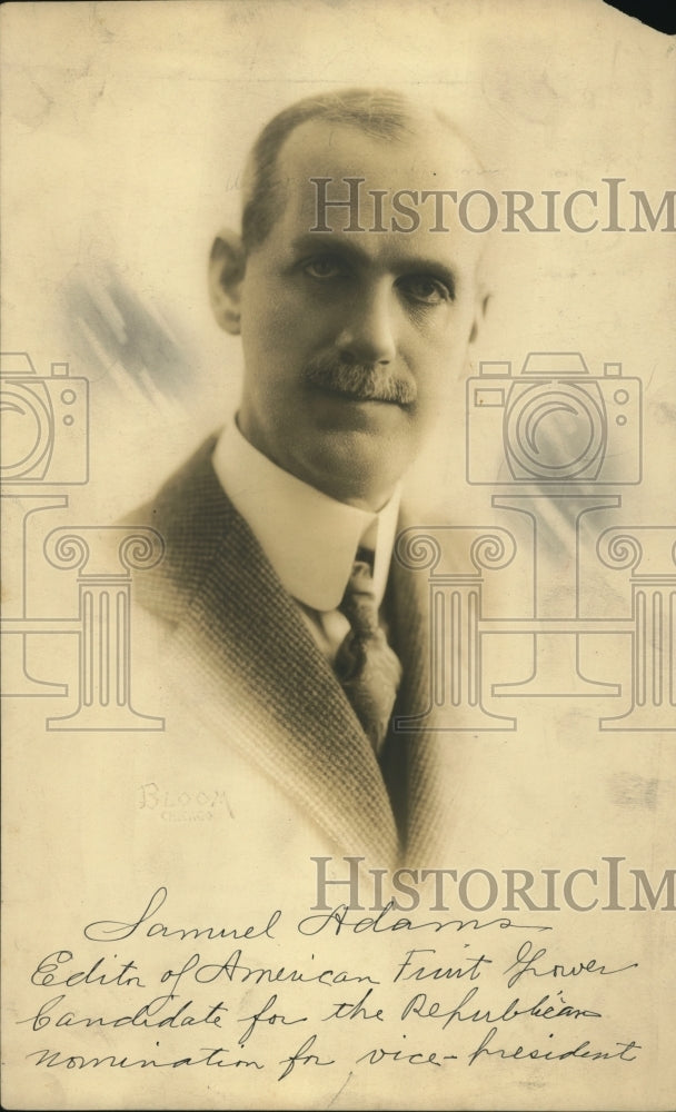 1920 Press Photo Samuel Adams Candidate for Vice-Presidential Nomination