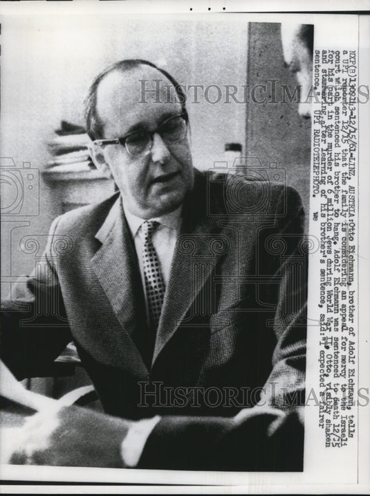 1961 Press Photo Otto Eichmann - nef22441- Historic Images