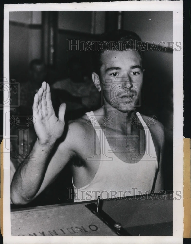 1947 Press Photo John J. Jurkowski at Arraignment in Miami, Florida - nef22481