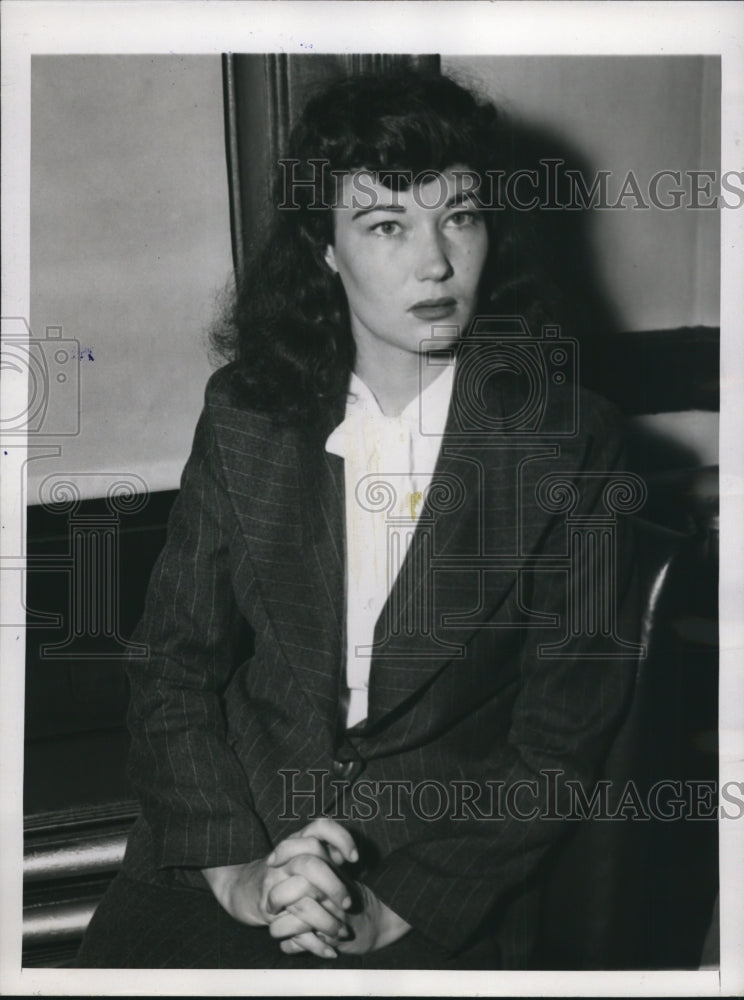 1945 Press Photo Imogene Stevens at Inquest, Bridgeport Court House - nef22500