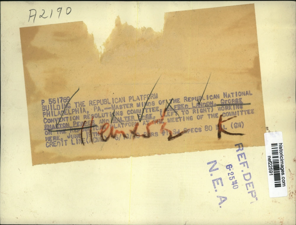 1940 Press Photo Republican National Convention Resolutions Committee Members