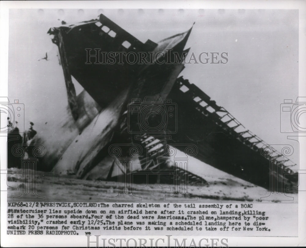 1955 Press Photo BOAC Stratocruiser After Crash Landing, Scotland- Historic Images