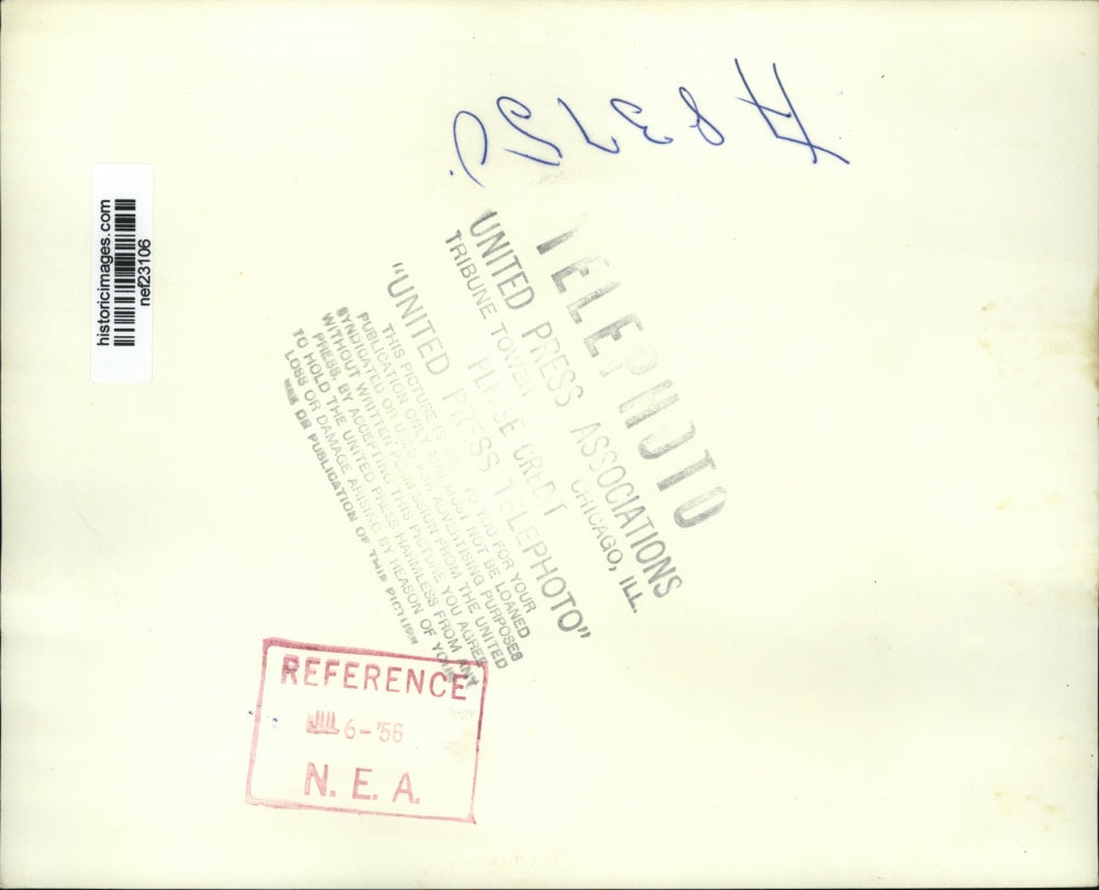 1956 Press Photo Richard Nixon Shows Family Map of The Countries He Will Visit