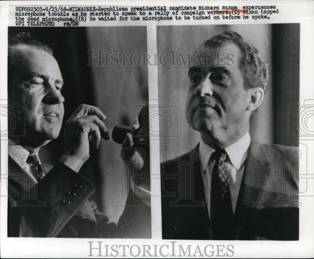 1968 Press Richard Nixon Experienced Microphone Trouble as He Started To Speak