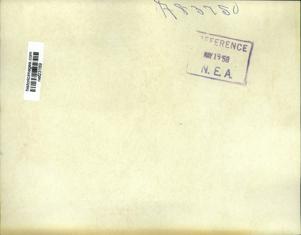 1958 Press Photo Pres Eisenhower Embraces Nixon at MATS Terminal - nef23169