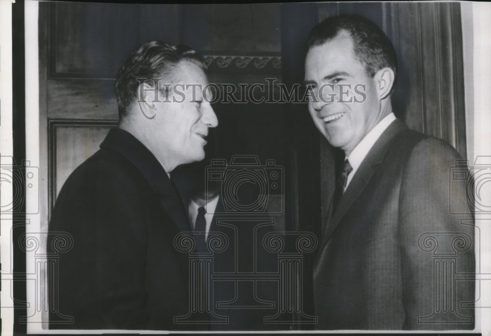 1960 Press Photo Richard Nixon and Nelson Rockefeller Meeting at Capitol Office