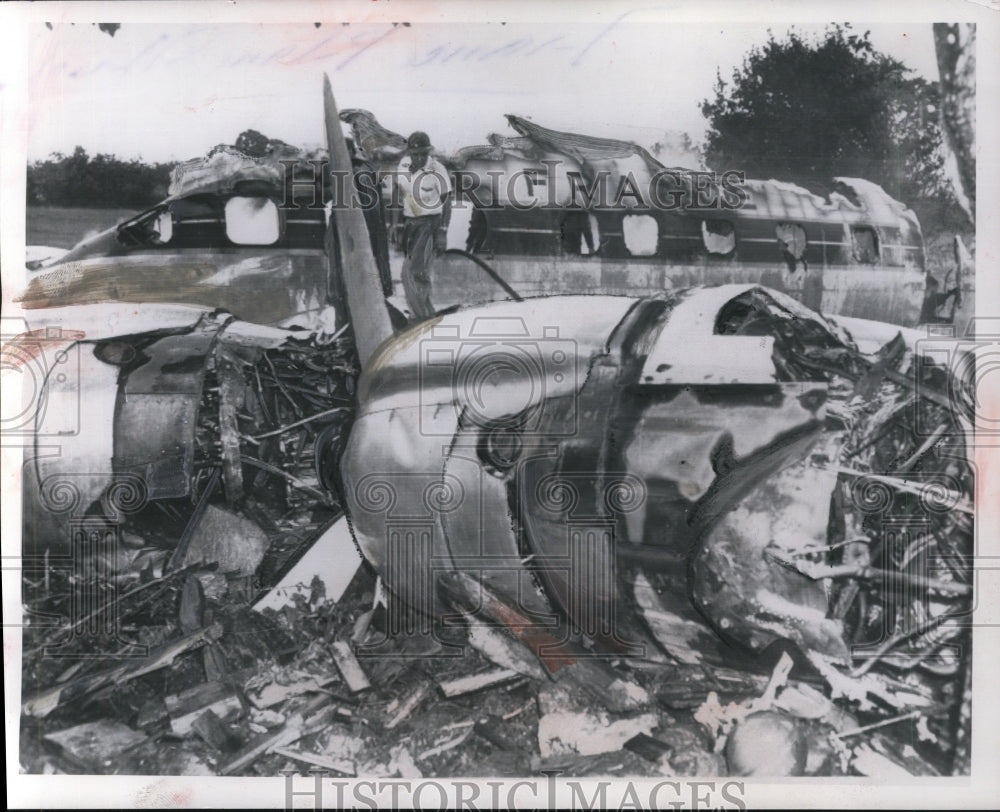 1954 Press Photo French Plane Crash in United States - nef23281
