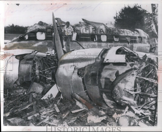 1954 Press Photo French Plane Crash in United States - nef23281