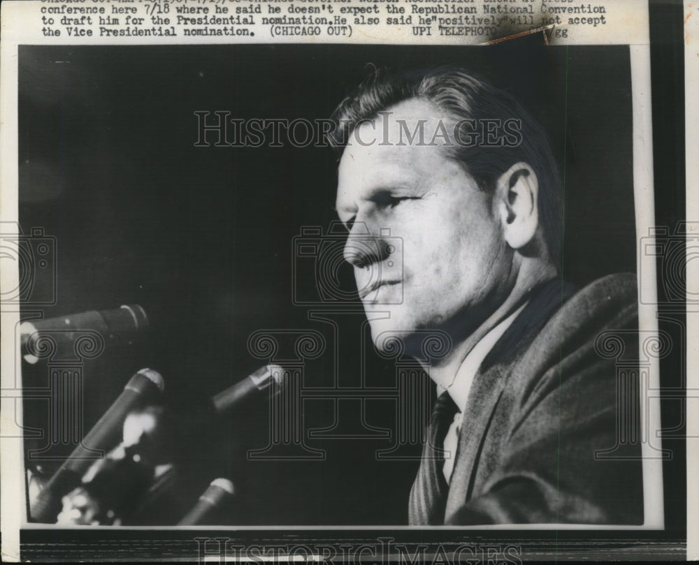 1960 Press Photo Nelson A. Rockefeller in Press Conference - nef23296