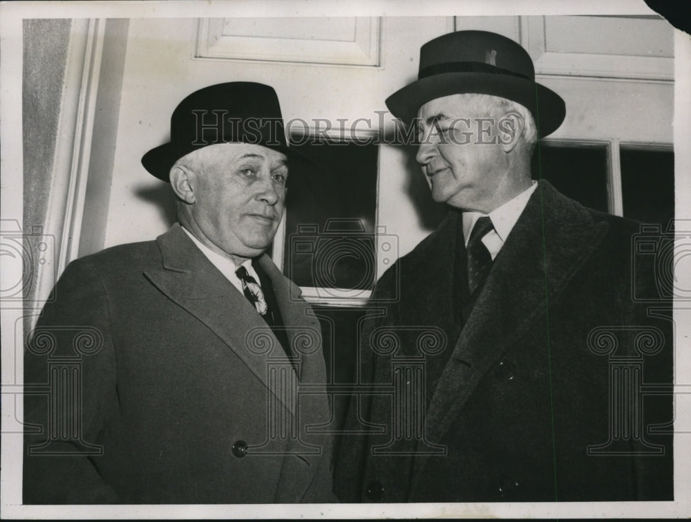 1940 Press Photo Captain T. Reiber, Jesse Jones at White House - nef23312