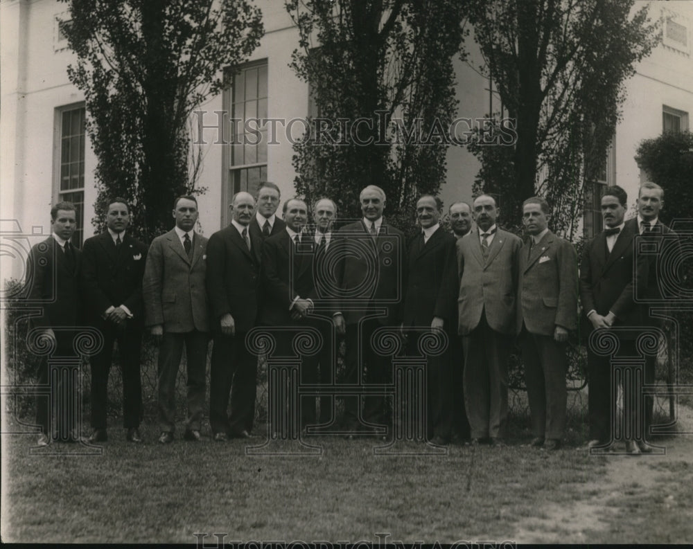 1921 Press Photo Harding with members of the Mexican Chamber of Commerce