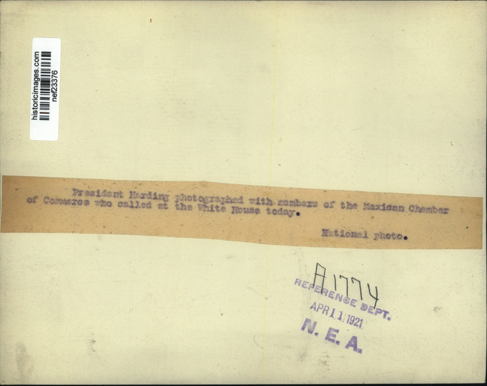 1921 Press Photo Harding with members of the Mexican Chamber of Commerce